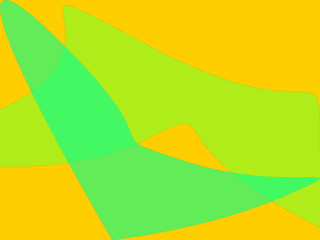 Grüne Figuren auf gelbem Hintergrund