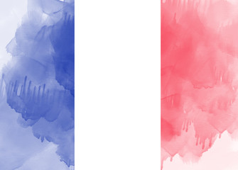 France flag painted with brush