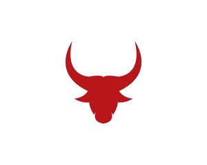 Bull head logo vector icon illustration design 