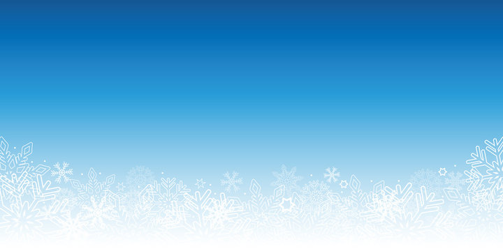 snowy blue winter background with snowflakes vector illustration EPS10