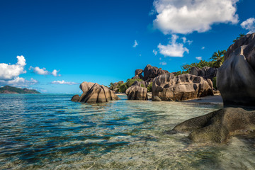 Obraz premium Tropical island beach, Source d'Argent, La Digue, Seychelles