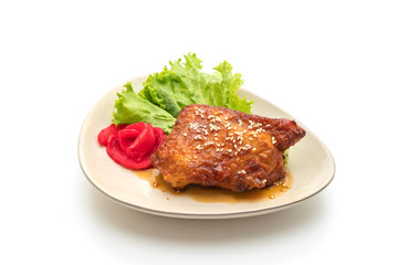 grilled chicken steak with teriyaki sauce