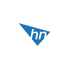 initial two letter hn negative space triangle logo