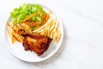 grilled chicken steak with vegetable