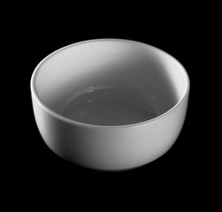 Empty white bowl, pot, isolated on white background