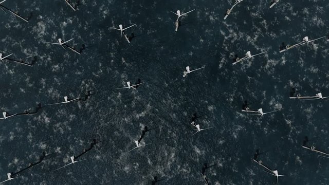 Offshore wind farm, windmills
