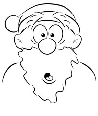 portrait of a surprised Santa Claus