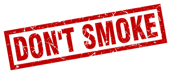 square grunge red don't smoke stamp