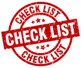 check list round red grunge stamp