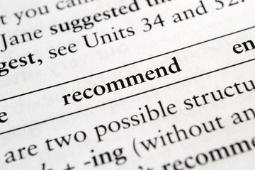 Recommend phrase in English textbook Selective focus