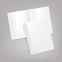 Set of open and close books/magazine template on isolated background. Mockup template ready for design.