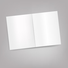One open book/magazine template on isolated background. Mockup template ready for design