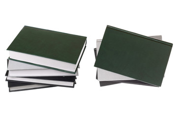 stack of books isolated on white background