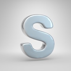 Silver car paint letter S uppercase isolated on white background