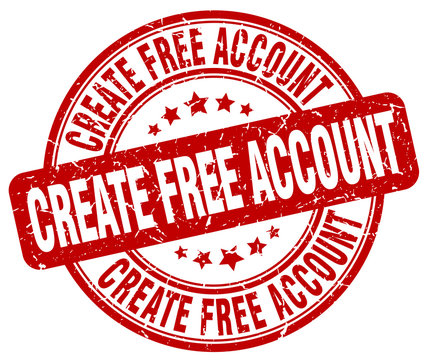 create free account red grunge round vintage rubber stamp