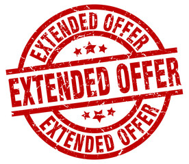extended offer round red grunge stamp