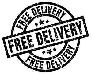 free delivery round grunge black stamp