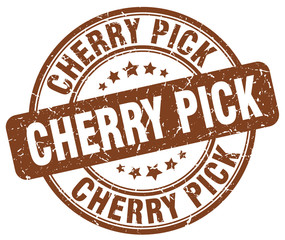 cherry pick brown grunge stamp
