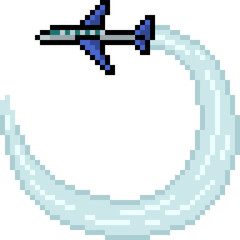 Fototapeta premium vector pixel art plane u turn