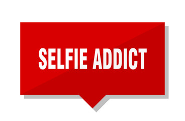 selfie addict red tag