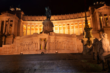 Obraz na płótnie Canvas ROME, ITALY - 19.02.2012 : The palace of Venice and Vittoriano on the square of Venice, one of the main sights of the city.