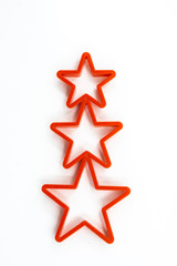 Cookie cutter star shape on white background