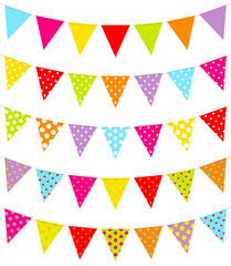 Obraz premium Set Of 5 Seamless Buntings Dots