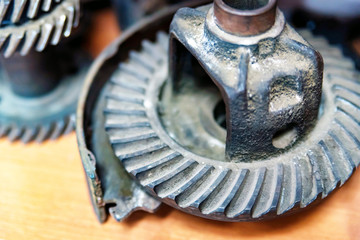 Detail of internal combustion engine in driving school