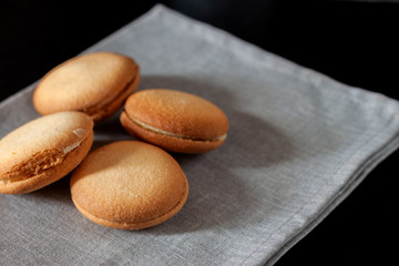 Banana tea biscuit biscuits on the table