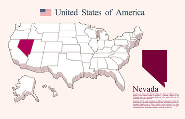 USA map vector, Nevada
