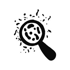 bacteria and viruses invitro silhouette vector icon. isolated