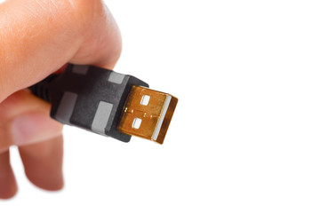 Close up view of a USB cable