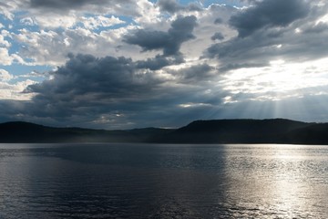 sunset over lake