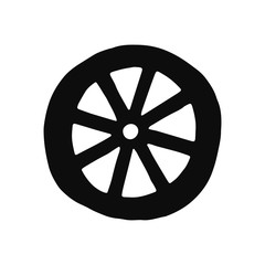 car wheel silhouette vector. isolated object