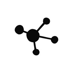 molecule silhouette vector icon. isolated
