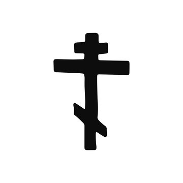cross church silhouette vector icon. isolated object