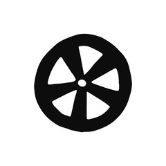 car wheel silhouette vector. isolated object