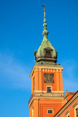 Warsaw, Poland - Tower of the Royal Castle building at the Castle Square in the historic quarter of...