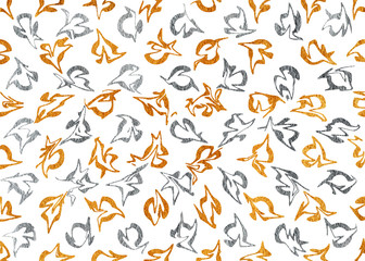 Golden and silver painted abstract pattern.
