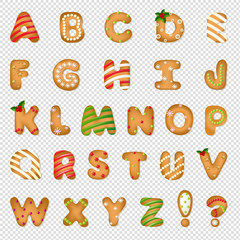Xmas Gingerbread Cookie Alphabet