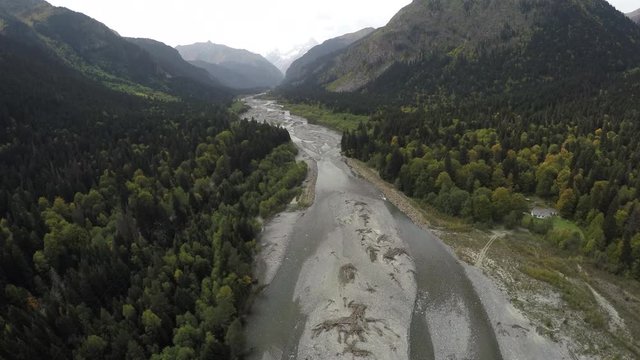 Caucasus. Teberda gorge and river.
