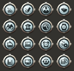 Business management and human resources icons set