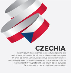 Czechia flag for decorative. Vector background
