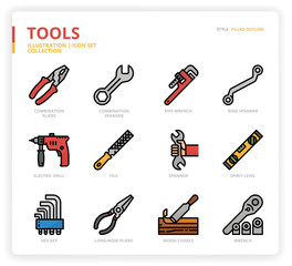 Naklejka premium Tool icon set