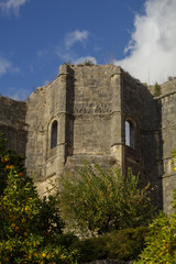 Fototapeta na wymiar Medieval stone walls in Tomar Portugal