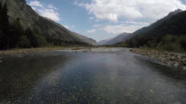 Caucasus. Teberda gorge and river.
