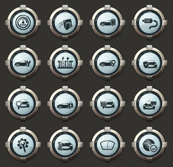 Car shop icons set