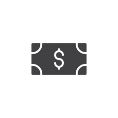 Dollar money vector icon. filled flat sign for mobile concept and web design. Money bill simple solid icon. Symbol, logo illustration. Pixel perfect vector graphics