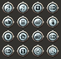 Currency exchange icons set