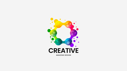 Creative abstract organic vector logo sign for corporate identity isolated on white. Premium quality logotype emblem illustration. Amazing fashion colorful natural and healthy badge design layout.
